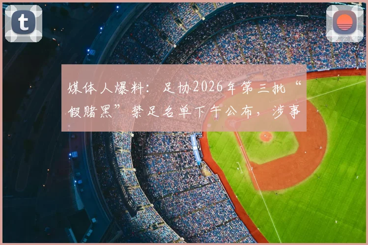 媒体人爆料:足协2026年第三批“假赌黑”禁足名单下午公布,涉事人员与处罚规则引关注